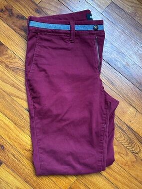 Express 360 Comfort Red Pants - Skinny Fit